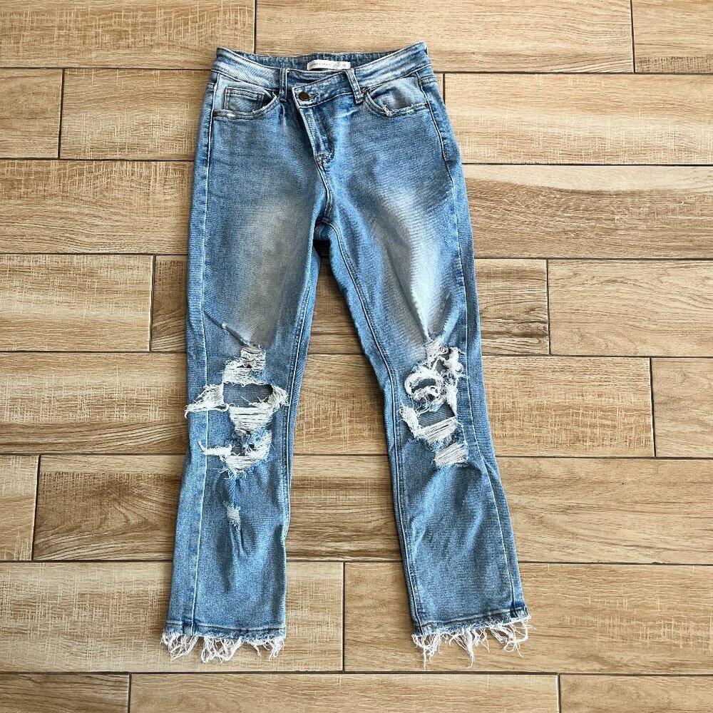 Womens Altar'd State Cropped Distressed Jeans - 25